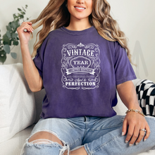 Load image into Gallery viewer, Vintage Birthday - Aged To Perfection - White - Customizable
