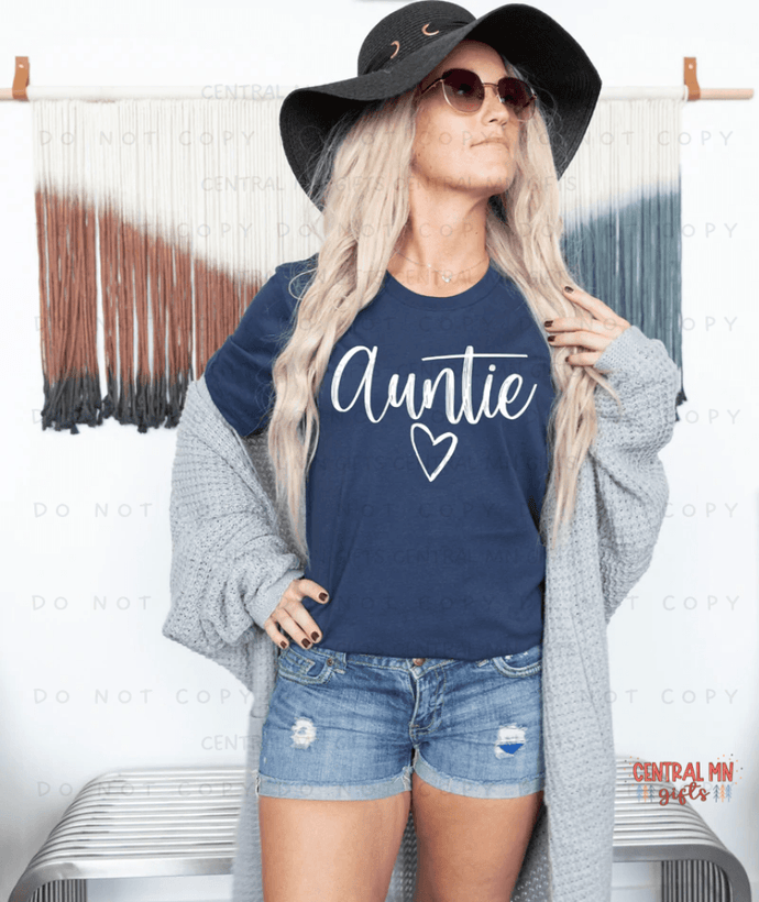 Auntie With Heart Shirts & Tops