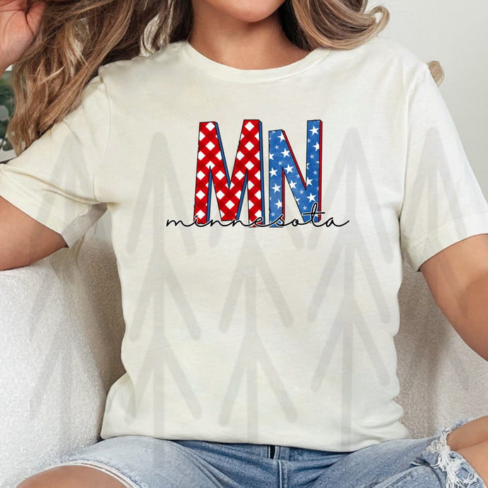 Patriotic Minnesota - Red White and Blue